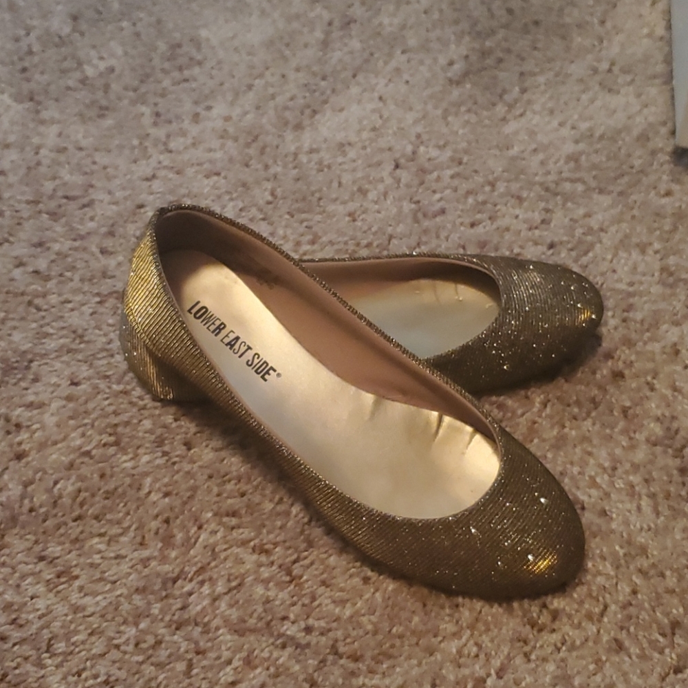 Lower east side gold glitter flats